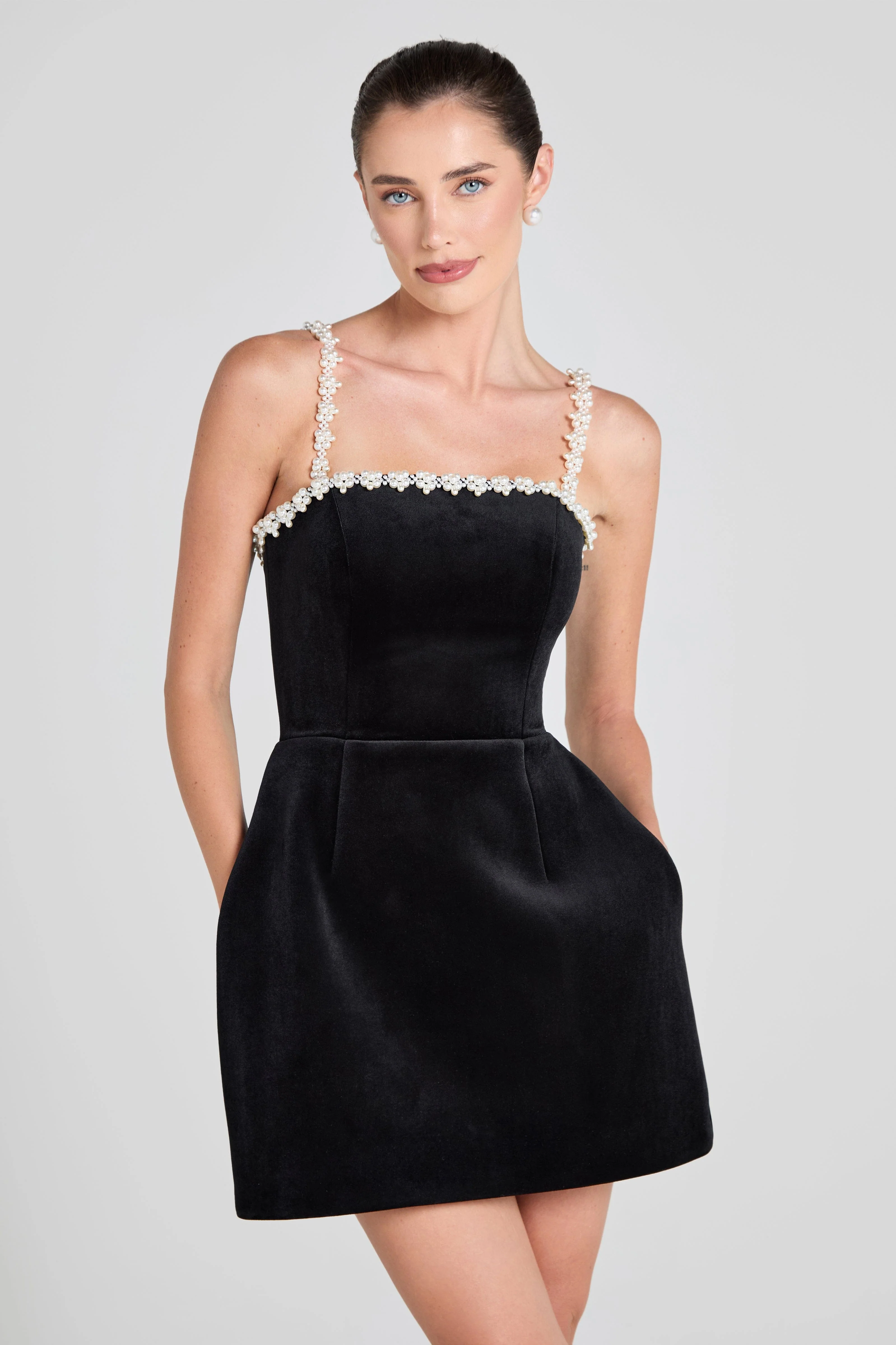 Em Velvet Black Dress - Image 2